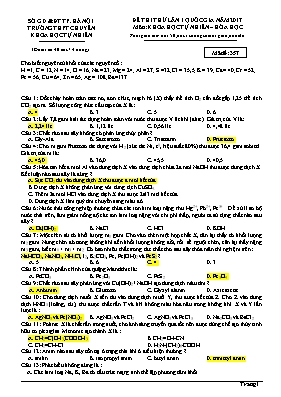 Đề thi thử lần 1 quốc gia năm 2017 môn khoa học tự nhiên  Hóa Học - Mã đề 357
